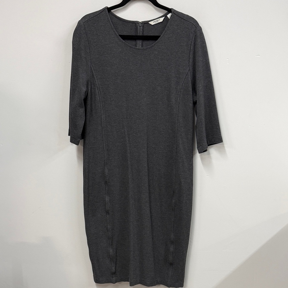 Liz Claiborne Charcoal Long Sleeve knit Dress XL